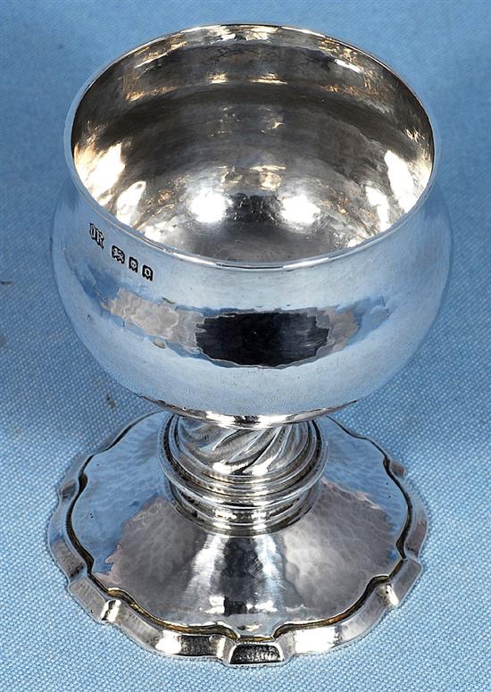 A good George V Arts & Crafts silver goblet, by Omar Ramsden, Height 115mm Weight 7.7oz/240grms